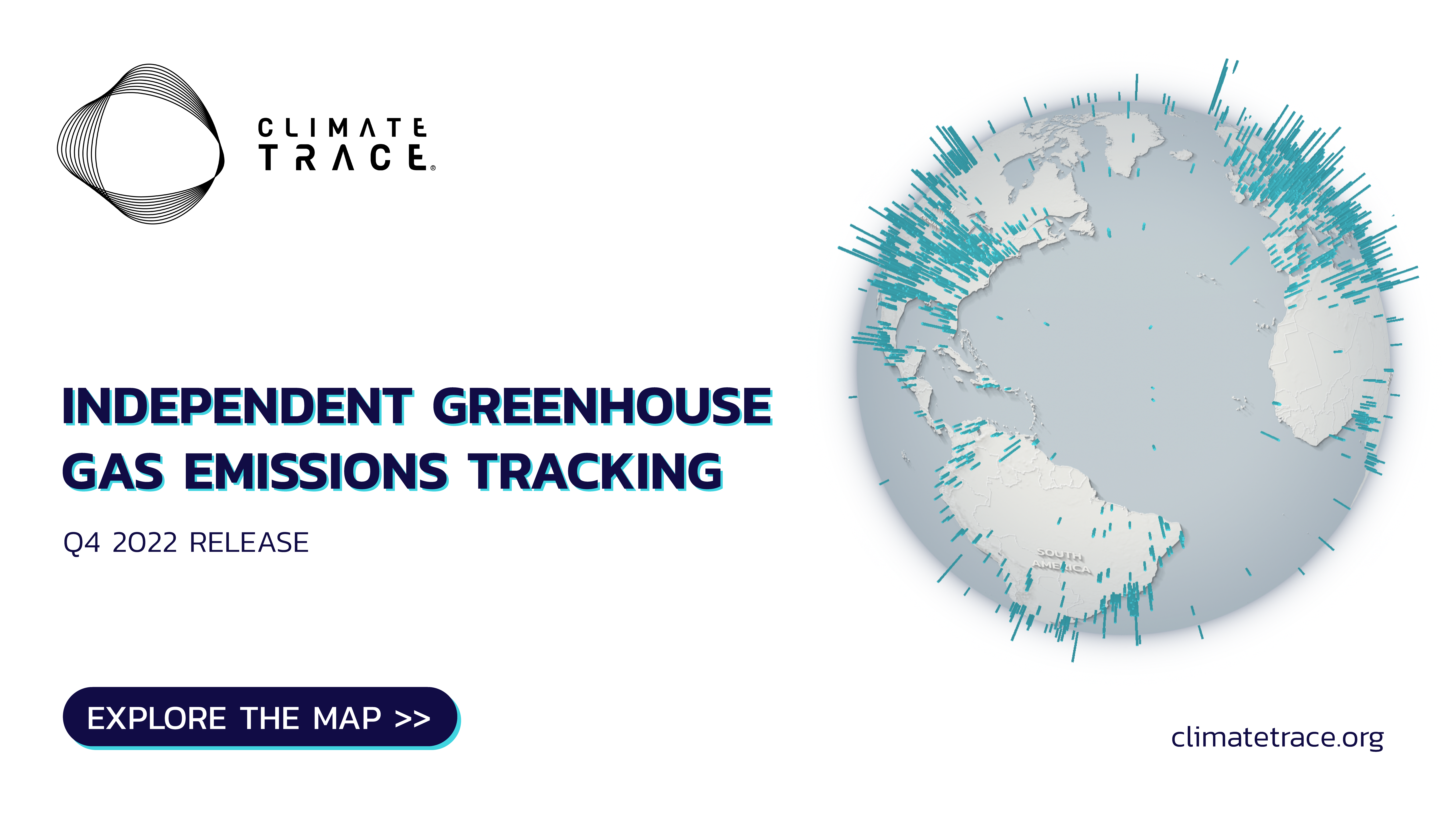 earth with greenhouse emission tracking towers