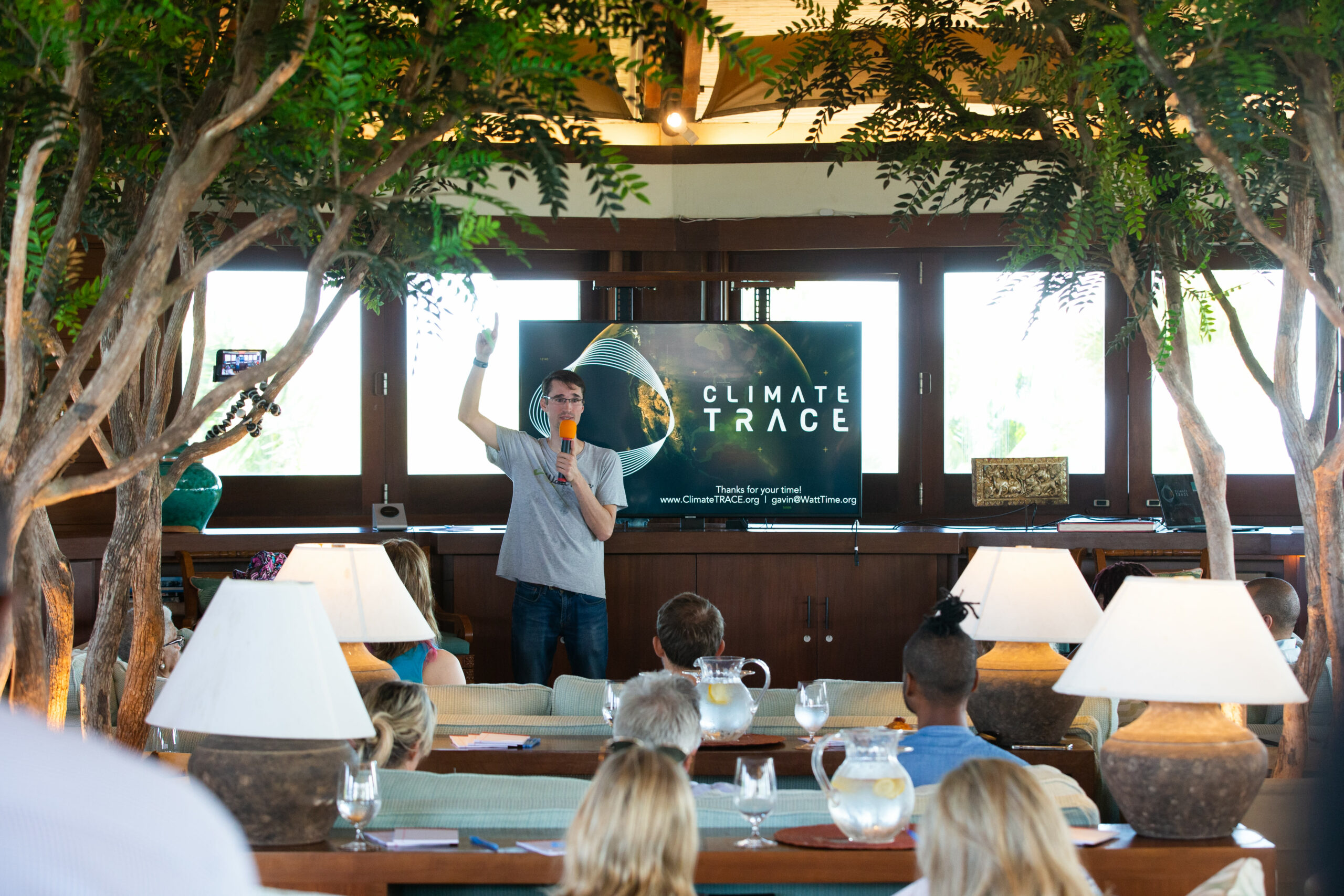 Gavin McCormick in the front of a meeting room