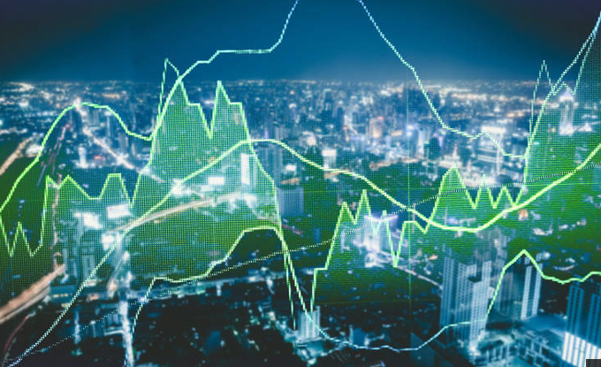 Graph over cityscape