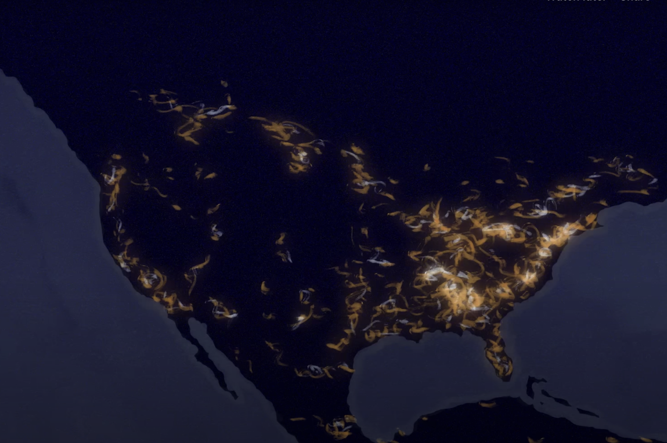 USA picture with swirling lights