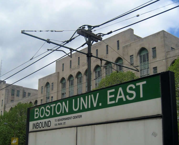 Boston University sign