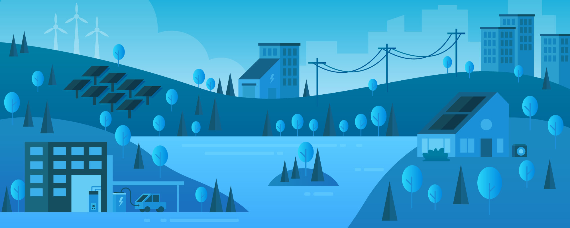 rendering of community using renewable energy