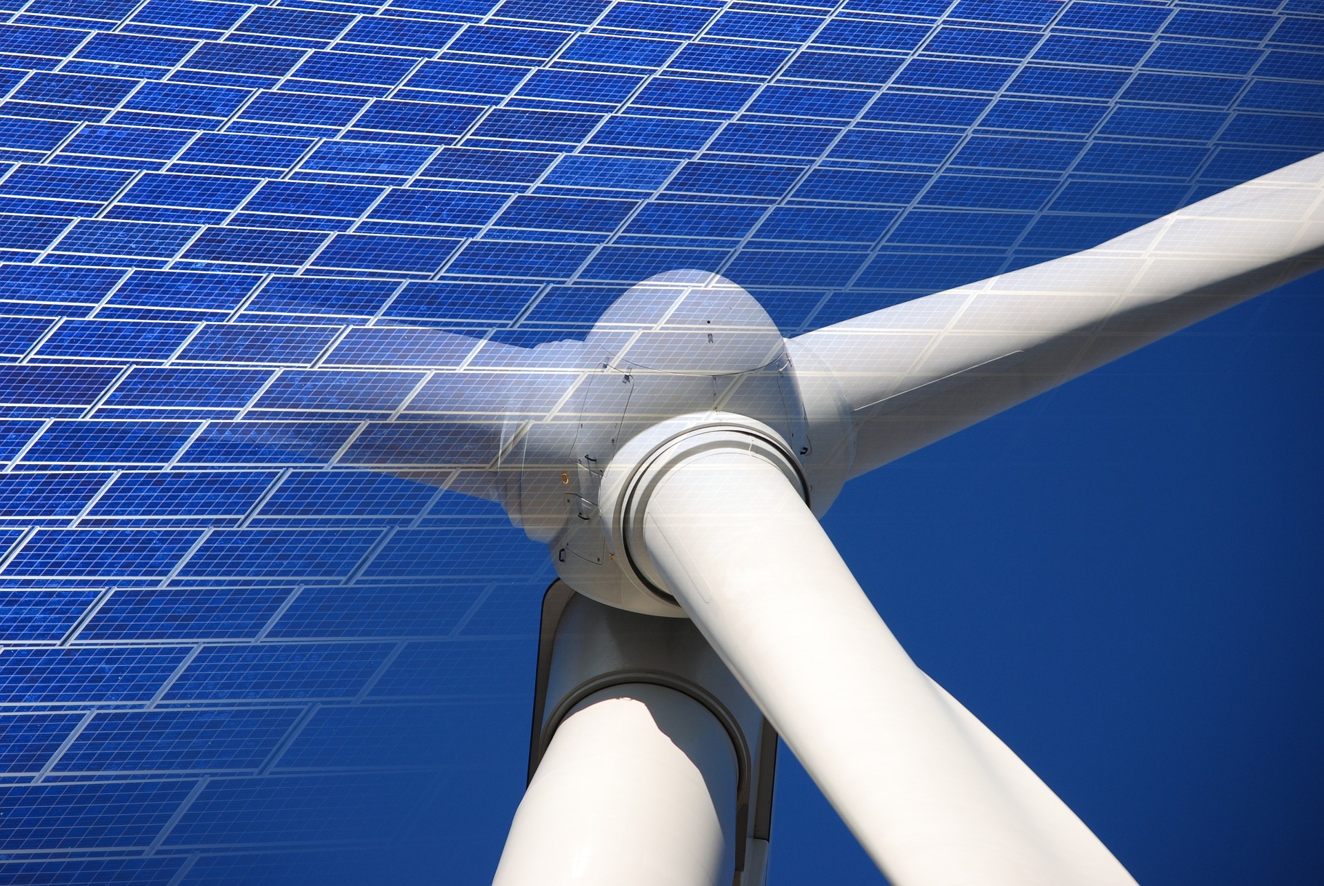 solar panel and wind turbine artistic image
