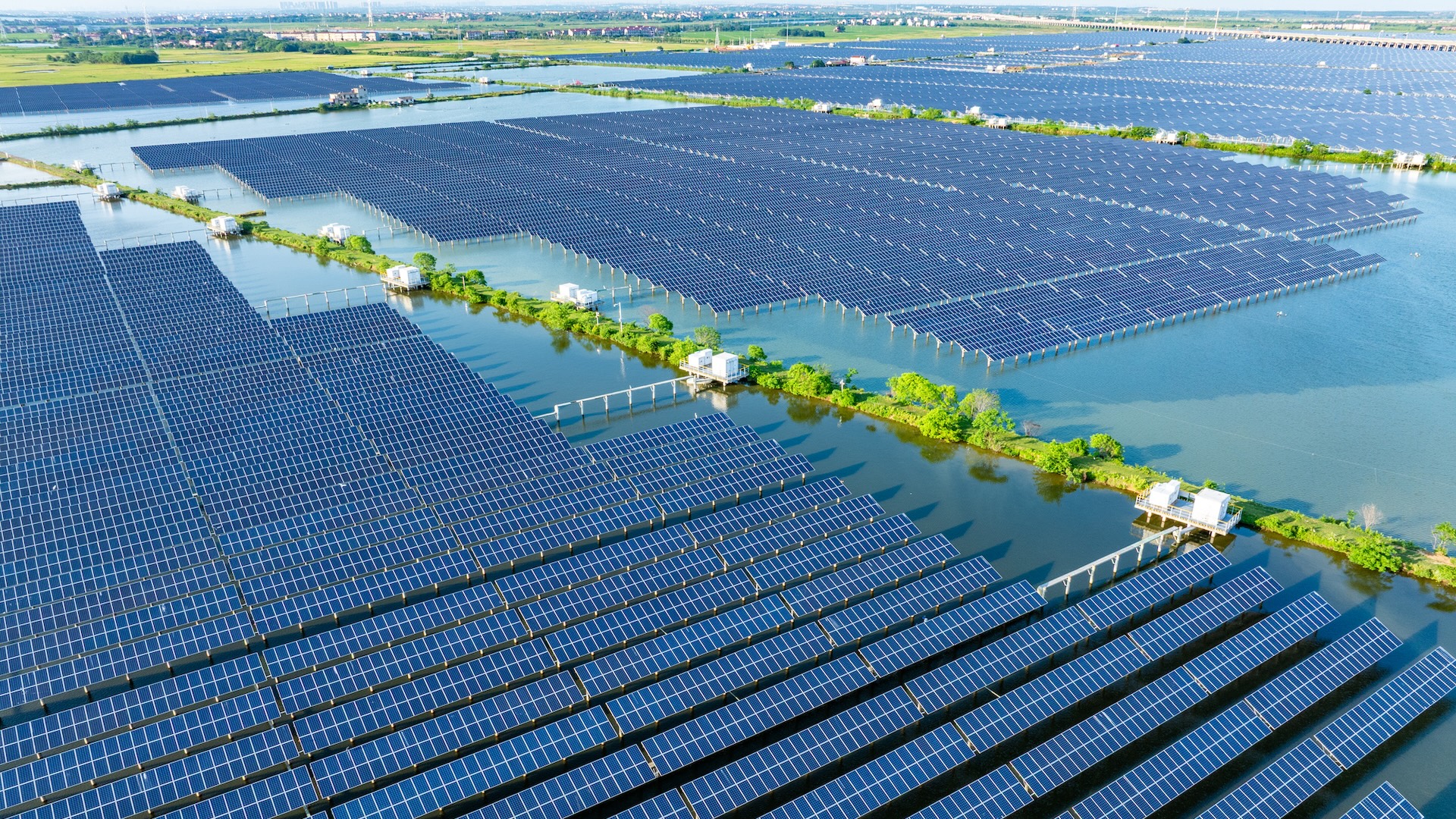 Solar panels near agriculture